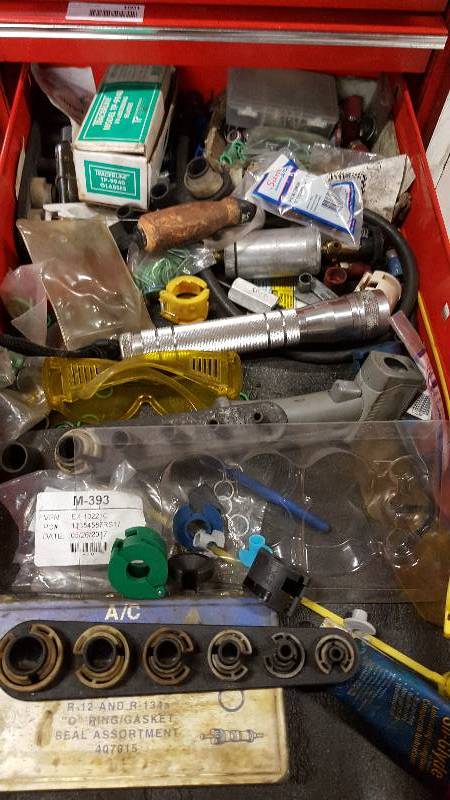 lot 1002 image: Big lot of air conditioning service tools including special test light for die testing.