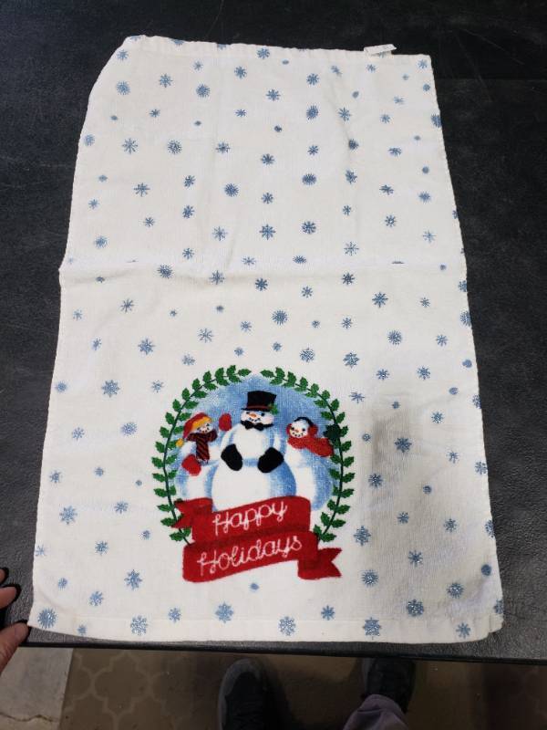 lot 4519 image: St. Nicholas Square Happy Holidays Hand Towel