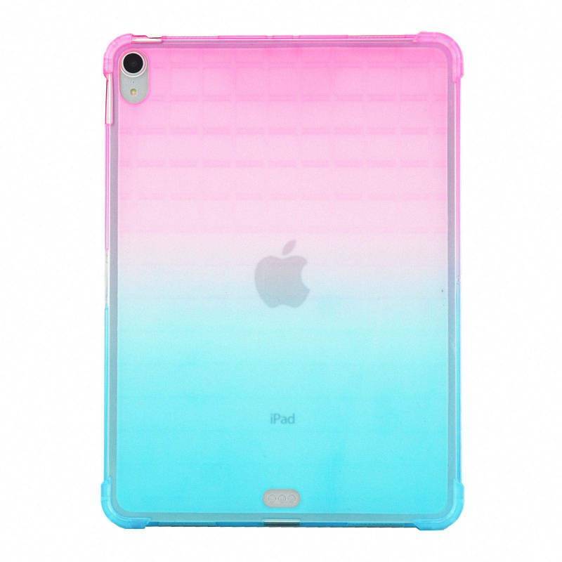 lot 4565 image: UUcovers Case for iPad Air 11 M2 (2024) & iPad Pro 11 inch 4th3rd2nd1st Gen (2022202120202018) & iPad Air 5th4th Gen 10.9 (20222020) Translucent Frosted Clear TPU Back Cover, Pink & Green