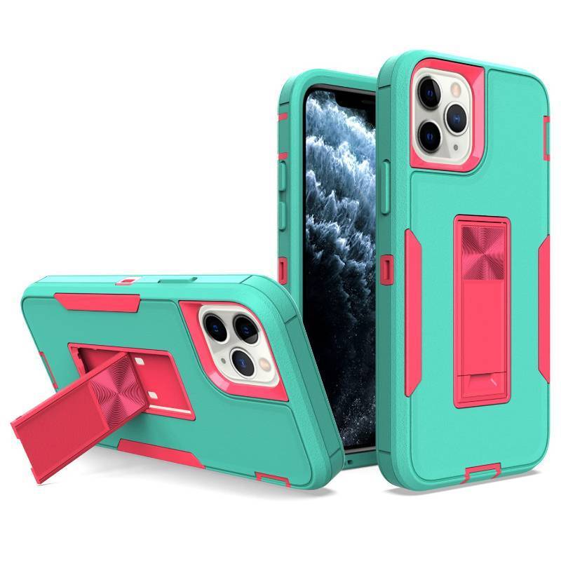 lot 4582 image: wulibox Professional Design for iPhone 11 Pro Case with Stand, Drop Protection, Fit for Magnetic Car Mount, No Fading, No Yellowing Kickstand for Men Women (Cyan)