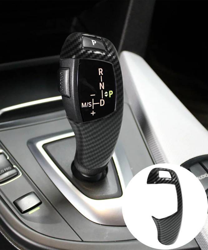 lot 6079 image: SUJADE YAKEFLY Carbon Fiber Car Gear Shift Knob Cover,Car Sticker Decals Gear Shift Knob Cover,Carbon Fiber Pattern for F20 F30 F31 F34 X5 F15 X6 F16 X3 F25 X4 F26 F1 Accessories