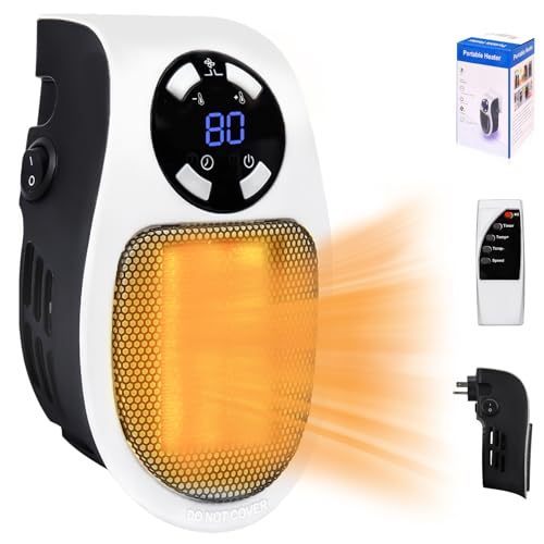 lot 1937 image: Ultra Air Heater, Plug in Heater 500W, Space Heaters for Indoor Use, Portable Heater with Thermal Protection, Quiet Small Space Heater with Timer, Safe Electric Heater for Bedroom, Bathroom
