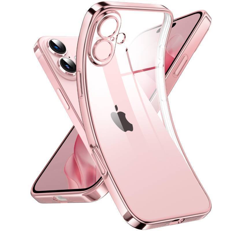 lot 2360 image: Supdeal Crystal Clear Case for iPhone 16, Not Yellowing Camera Protection Military Grade Drop Tested Transparent Shockproof Protective Phone Case Soft Silicone Slim Cover, 6.1, Rose