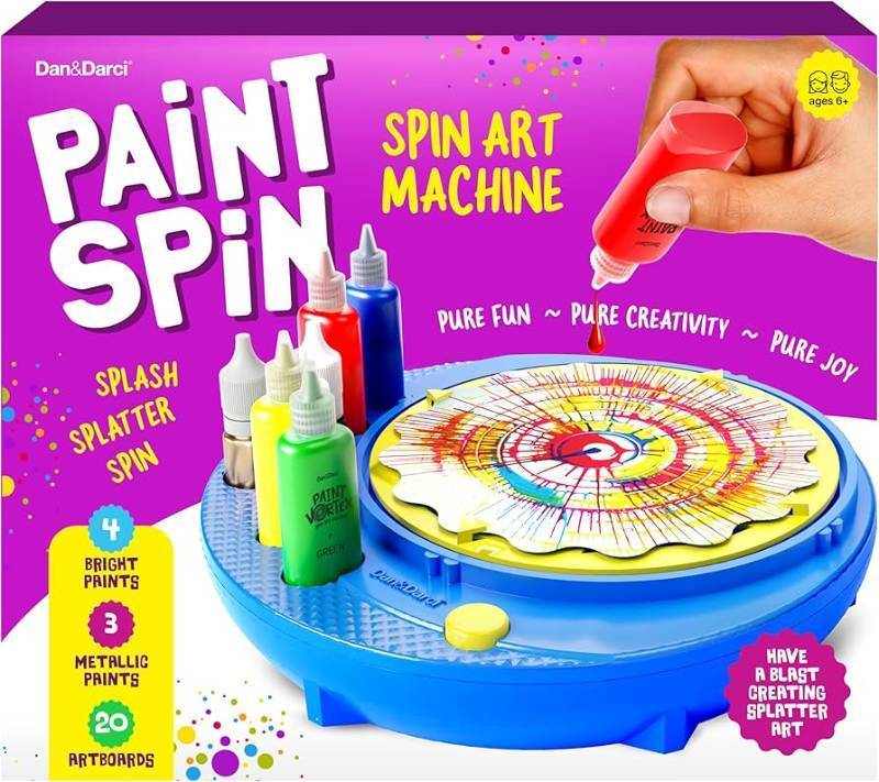 lot 1745 image: Dan&Darci Paint Spin Art Machine Kit for Kids - Easter Arts & Crafts for Boys & Girls Ages - Art Craft Set Gifts for 6-9 Year Old Boy, Girl- Cool Painting Spinner Toys Kits Sets - Birthday Gift Ideas