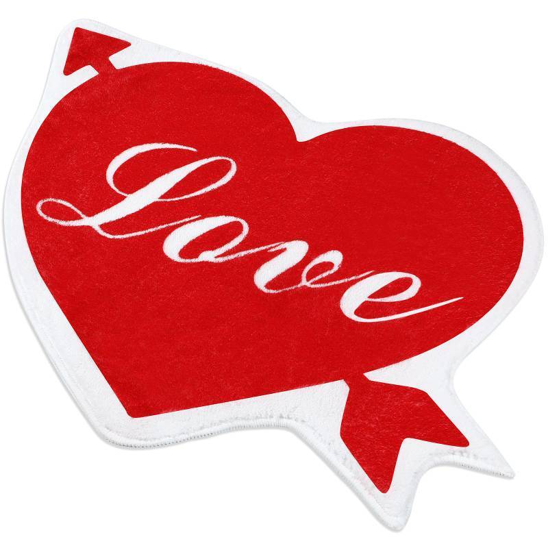 lot 3699 image: Tioncy Valentines Day Heart Rug Heart Shaped Bathroom Rug Non Slip Washable Kitchen Mat Decorative Love Floor Mat for Shower Bedroom Kitchen(Elegant,20 x 24 Inches)