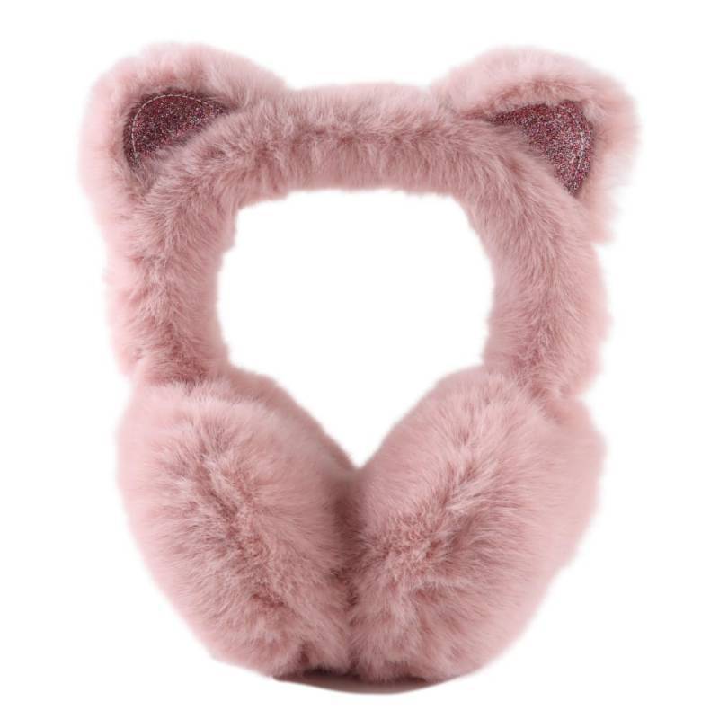 lot 4578 image: Peecabe Winter Kids Earmuffs Warm Girl Ear Muffs For Toddler Kid Children Earmuff with Cat Ears Girls Ear Warmer (Pink)