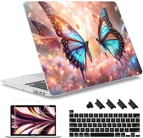 lot 9564 image: May Chen Compatible with MacBook Pro 16 inch Case 2020 2019 Release A2141, Plastic Hard Shell Case Cover with Keyboard Cover for MacBook Pro 16 Case with Touch Bar & Touch ID, Magical Butterflies