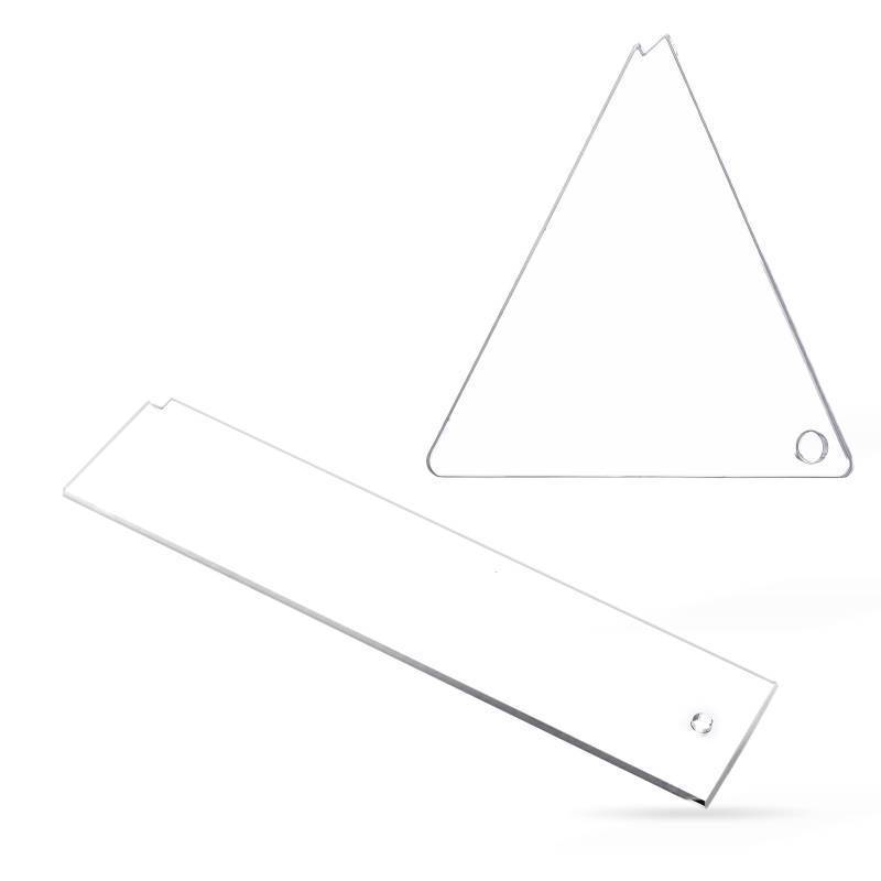 lot 9591 image: PEUTIER 2pcs Snowboard Wax Plastic Scraper, Triangle & Rectangle Thick Transparent Ski Snowboard Plastic Wax Scraper for Removing Extra Wax on Snowboards