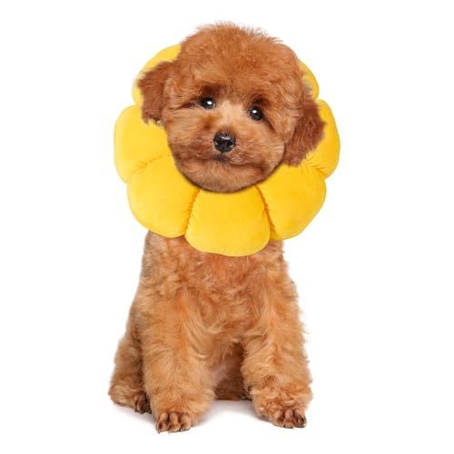 lot 9622 image: HOMBYS Soft Dog Cone for Dogs and Cats, Cute & Fluffy Flower Shape for Claming Dog, Adjustable Dog Collar Alternative After Surgery, Protective Elizabethan Collar for Dogs Recovery & Stop Licking,S