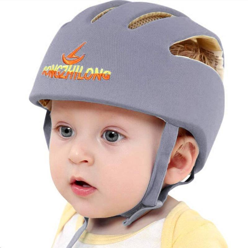 lot 9636 image: Huifen Adjustable Baby Head Protector, Baby Helmets for Crawling Walking Lightweight Safety Baby Helmet Jumping Running Breathable Hat Infant Essentials Toddler Helmets 6-24 Months (Gray)