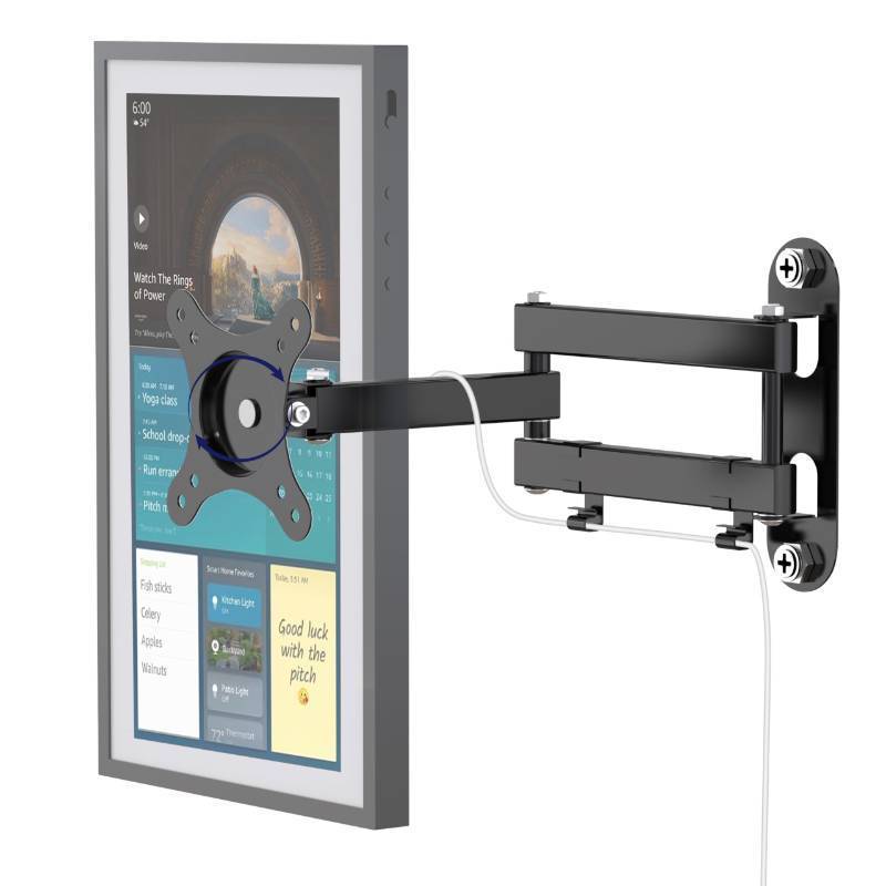 lot 9792 image: Mount for Echo Show 15 (1st, 2nd Gen) and Echo Show 21, Adjustable Echo Show 15 Wall Mount Bracket, Swivel Horizontal or Vertical, Extension Wall Mount Stand, by WAWXH1314