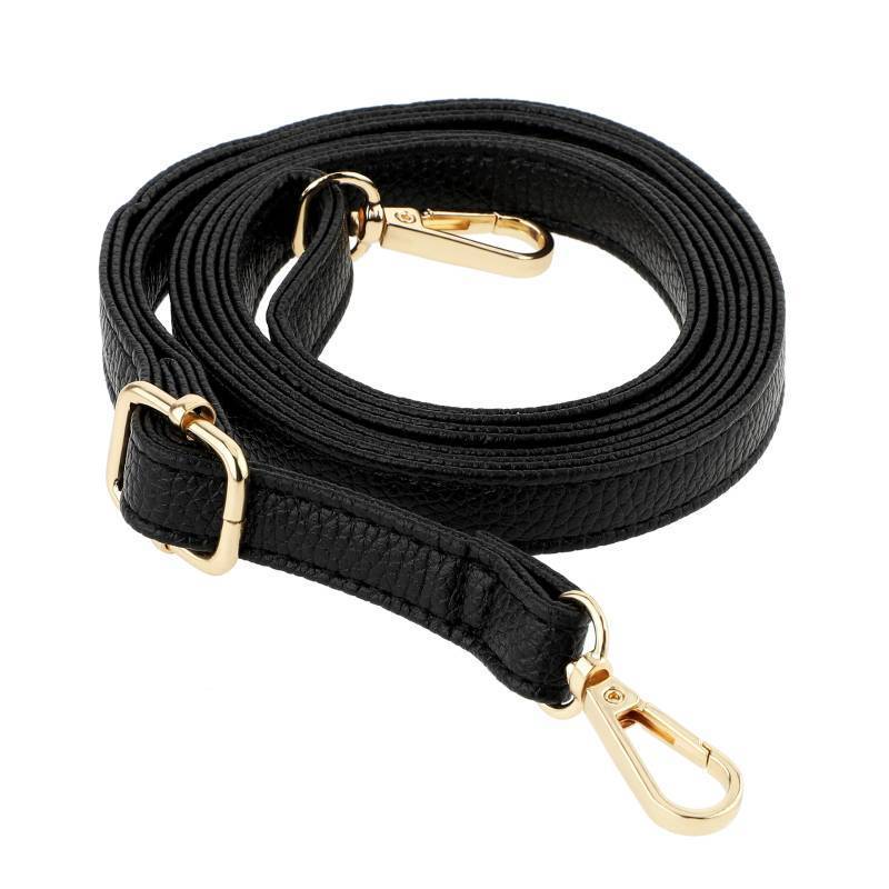lot 9804 image: Purse Strap Replacement 33.4-59 Inch Adjustable Leather Belt for Purse Crossbody Bag Handbags (Black Strap, Gold Buckle)