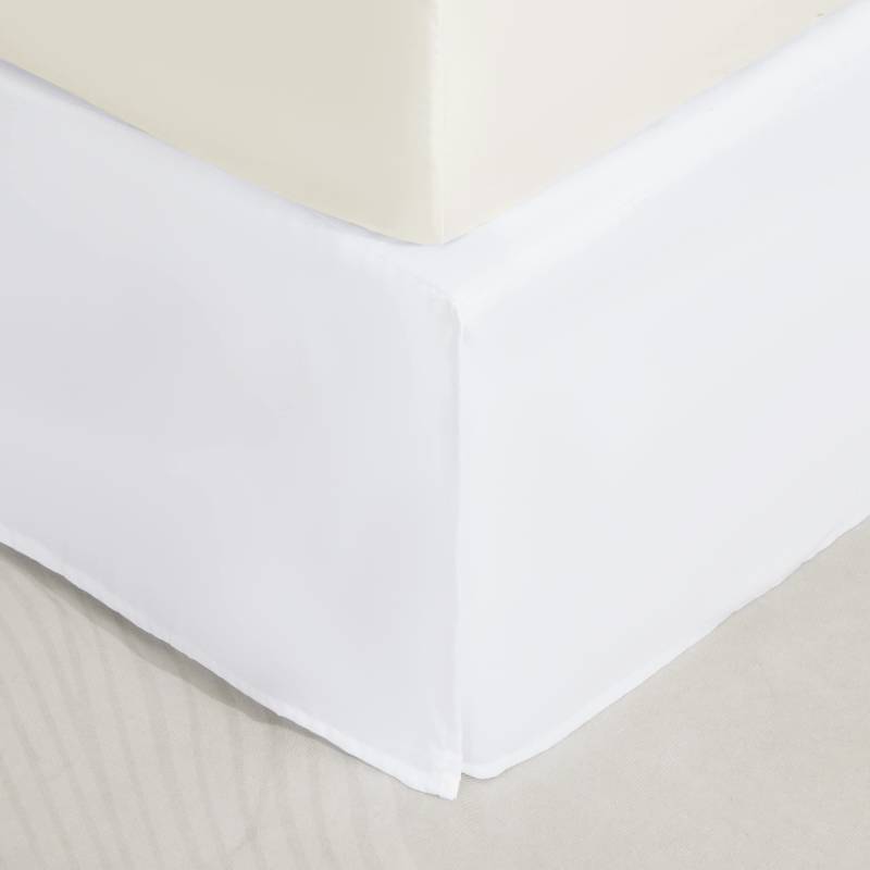 lot 7753 image: SONIVE Premium Bed Skirt Solid with Pleated Dust Ruffle 15-Inch Drop Easy to Put in Shrink Free and Fade Resistant (White, Full)