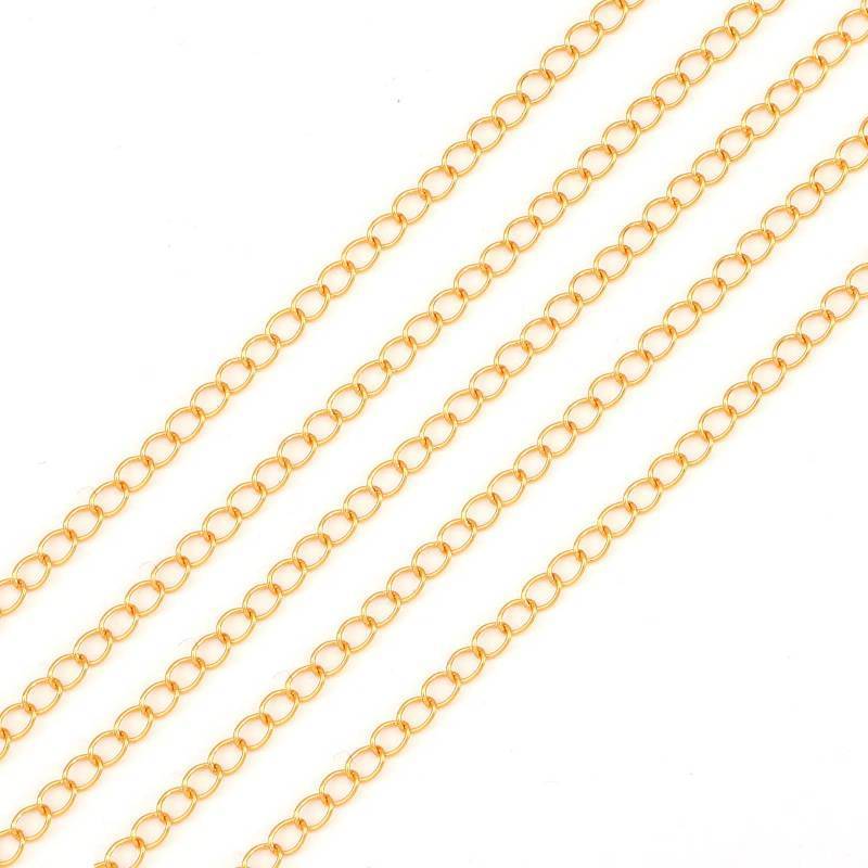 lot 7795 image: BEADIA 18K Gold Plated Tail Chains 3.0mm 1 Meter Extension Chains for Jewelry Making Findings