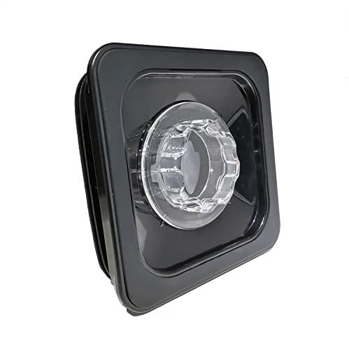 lot 7928 image: CRANDDI Replacement Lid with Filler Cap for Blender K80 and K85, Surrounded with Rubber Gasket, Plastic Lid and Center Cap, Black, L6xW6xH2, PN 01.005.0699
