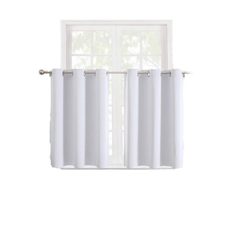 lot 8751 image: ChrisDowa Small Window Curtains for Kitchen and Bedroom - Grommet Short Thermal Insulated Room Darkening Curtains (2 Panels, Greyish White, 34 x 36 Inch)