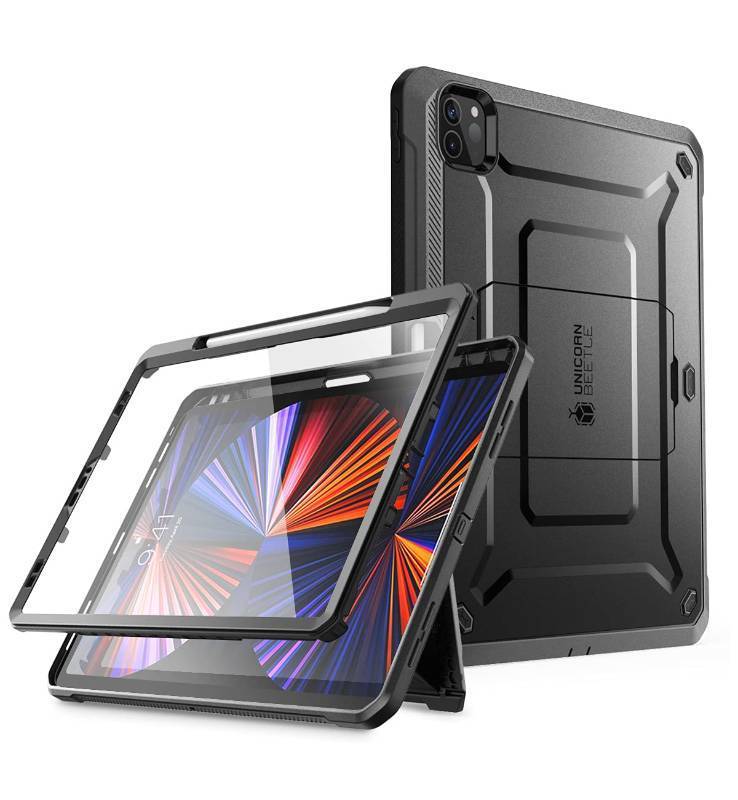 lot 8932 image: SUPCASE Unicorn Beetle Pro Series Case for iPad Pro 12.9 Inch (202220212020), Support Apple Pencil Charging with Built-in Screen Protector Full-Body Rugged Kickstand Protective Case (Black)