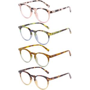 lot 8004 image: DOOViC 4 Pack Blue Light Blocking Reading Glasses for Women Contrast Color Design Stylish Readers 2.50 Strength