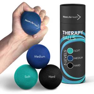 lot 8007 image: More Life Health Hand Balls for Therapy - Three Densities of Hand Balls for Arthritis and Carpal Tunnel - Hand Exercise Ball for Improved Grip - Stress Balls for Adults - 3 Balls