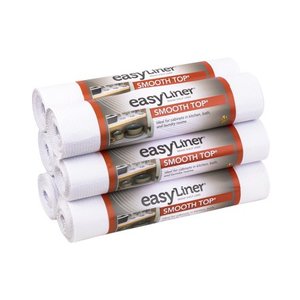 lot 8010 image: EasyLiner Smooth Top 12 in. x 10 ft. White PVC Shelf Liner 6 pack