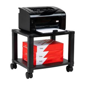 lot 8980 image: Mind Reader Rolling Printer Cart, Utility Cart, Printer Stand, Under Desk Storage, Office, 17.25L x 13.5W x 14.25H, Black