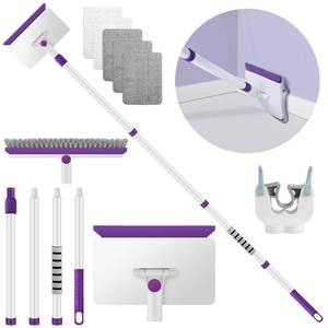 lot 8985 image: Baseboard Cleaner Tool with Handle, 60 Extendable Long Handle Baseboard Cleaner with 5 Reusable Pads for Baseboards Cleaning, Ceiling, Wall, Floor, Bathroom Kitchen
