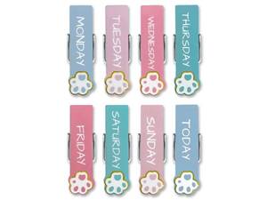lot 8996 image: Forever in Time Days of The Week Clips - 8 Piece Monday Tuesday Wednesday Wooden, SE410B