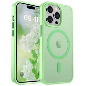 lot 9002 image: SUPFINE Magnetic for iPhone 14 Pro Max Case Compatible with MagSafe 10 FT Military Grade Drop Protection Slim Translucent Matte Shockproof with Anti-Fingerprint Phone Case,Matte Matcha Green
