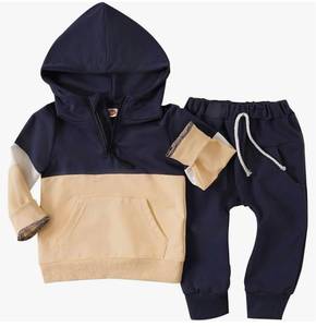 lot 60 image: Kids Toddler Baby GirlBoy Clothes Long Sleeve Color Block Hoodie Tops Casual Pants Winter Outfit Size 18-24 months
