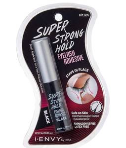 lot 67 image: i-Envy by KISS Super Strong Hold Eyelash Adhesive Black KPEG05 Brush On Latex Free 0.18oz