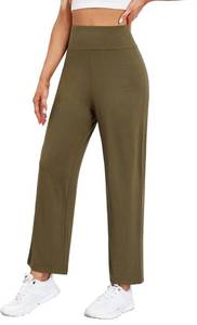 lot 551 image: RUFIYO Wide Leg Lounge Yoga Pants for Women - Womens Palazzo Pants High Waist Size Large Straight Sweatpants