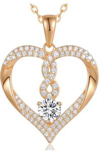 lot 552 image: LOUISA SECRET Infinity Heart Birthstone Necklaces for Women, 18k Gold Plated 925 Sterling Silver Forever Love Pendant Jewelry for Her, Ideal Gift for Wife, Girlfriend, Mom on Birthday, Anniversary, Valentines Day
