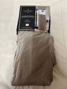 lot 3163 image: Fieldcrest Luxury Washed Cotton Velvet 50x96 Rod Pocket Back Tab Panel Beige