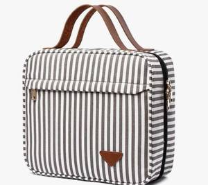 lot 3166 image: Travel Hanging Makeup Bag Toiletry Bag Waterproof Large Storage for Travel Bathroom Women Men (Coffee-white)
