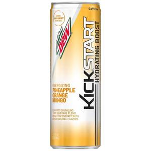 lot 3188 image: Mountain Dew Kickstart Pineapple Orange Mango - 12 fl oz Can 12 cans 012025