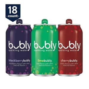 lot 3217 image: Bubly Lime Yours Sparkling Water Variety Pack 12 fl oz 18 Pack Cans 112024