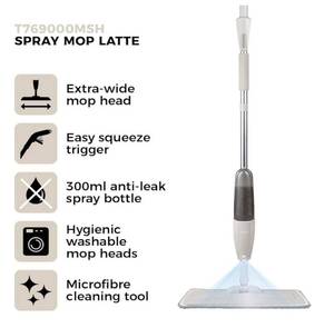 lot 3224 image: Tower Cavaletto Spray Mop with Anti-Leak Bottle and 2X Microfibre Pad, Latte