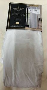 lot 3230 image: FieldCrest Luxury Washed Cotton Velvet Rod PocketBack Tab Panel 50 in x 84 in