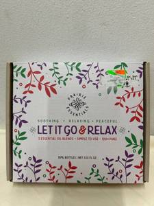 lot 3238 image: Prairie Essentials Soothing Relaxing and Peaceful Essential Oils 3 Pack
