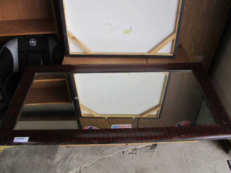 lot 4008 image: Large Wood Framed Mirror
