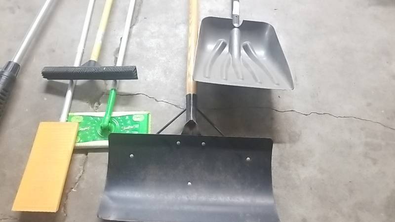 lot 4051 image: Lot-  Snow Shovels- Swifter Sweepers  Weedeater