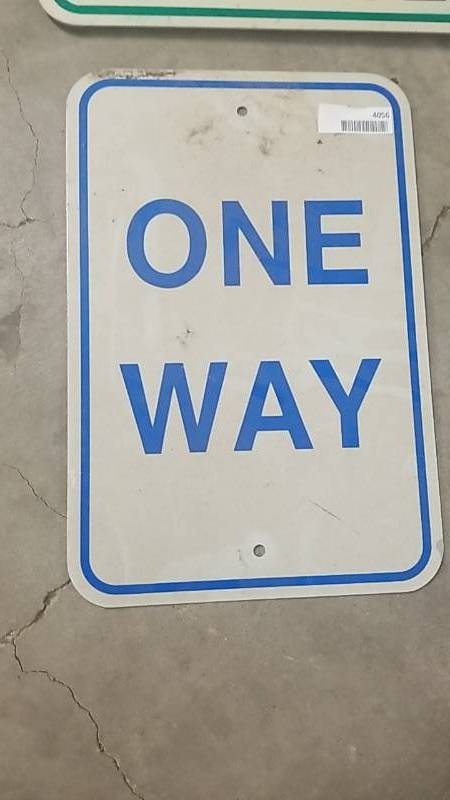 lot 4056 image: Metal One Way Sign
