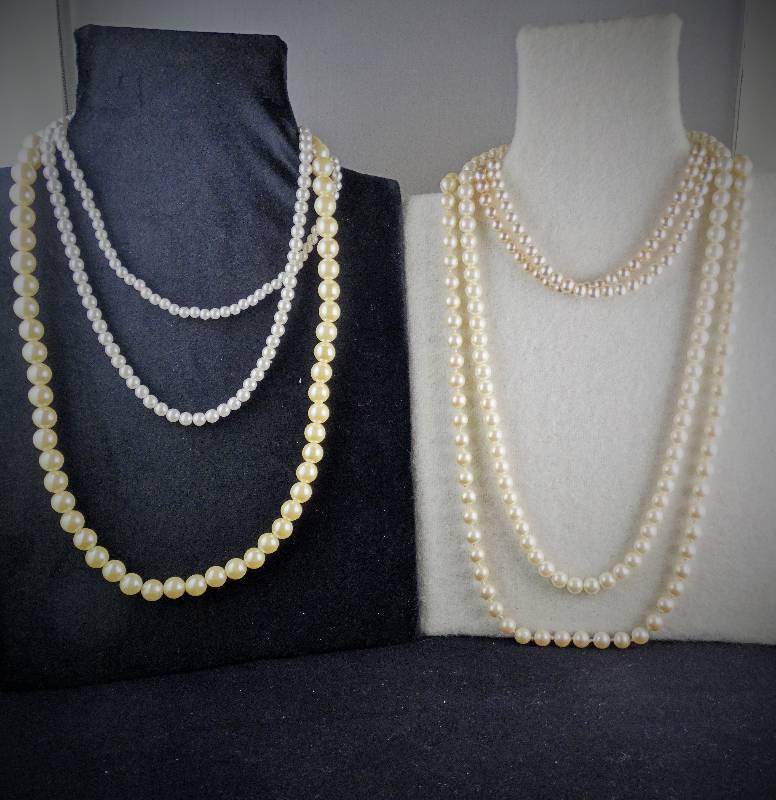 lot 2151 image: Pearl Necklaces 6 Total- Appear to be Legit-  1920s-1960s estimate