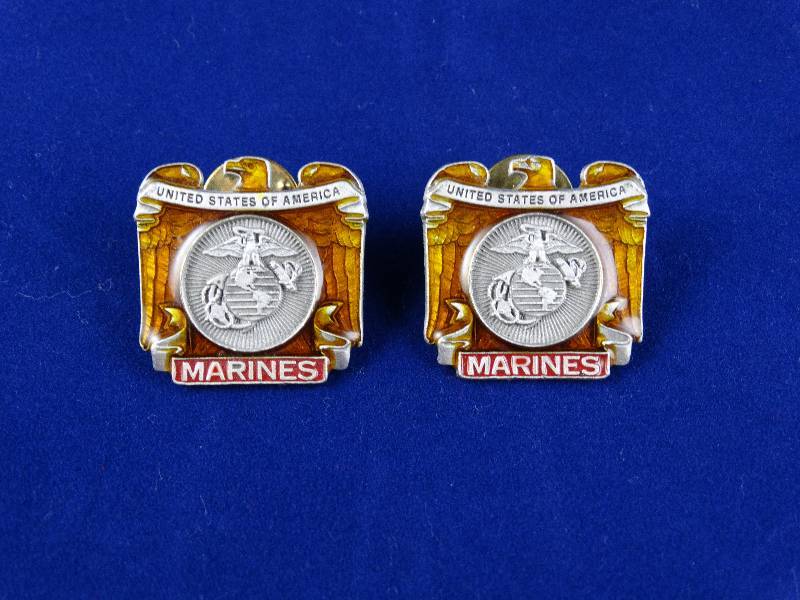 lot 2160 image: Marine Eagle Pins Set of 2