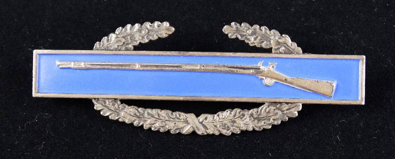 lot 2173 image: Vintage Sterling Military Combat Infantryman Badge Uniform Pin  WWII