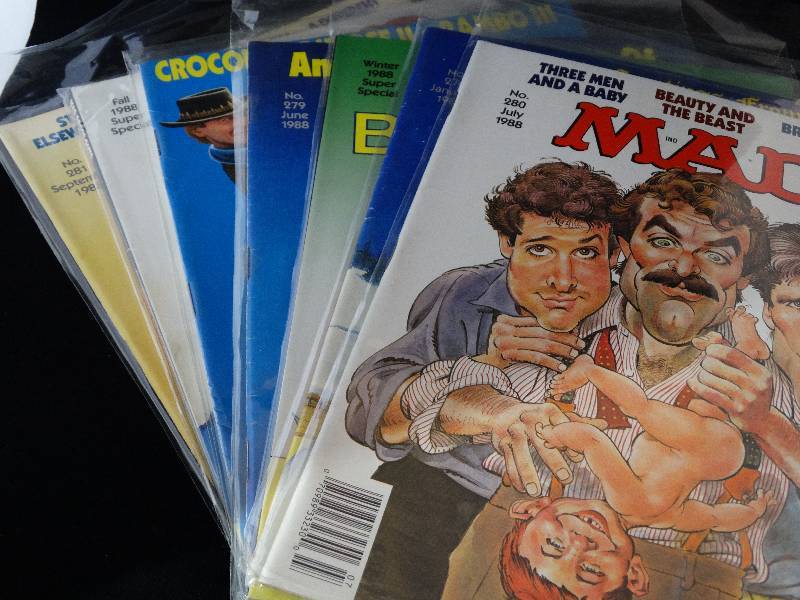 lot 2185 image: 1980s MAD MAGAZINES   CHEAP   Unfolded Back pages  7 total