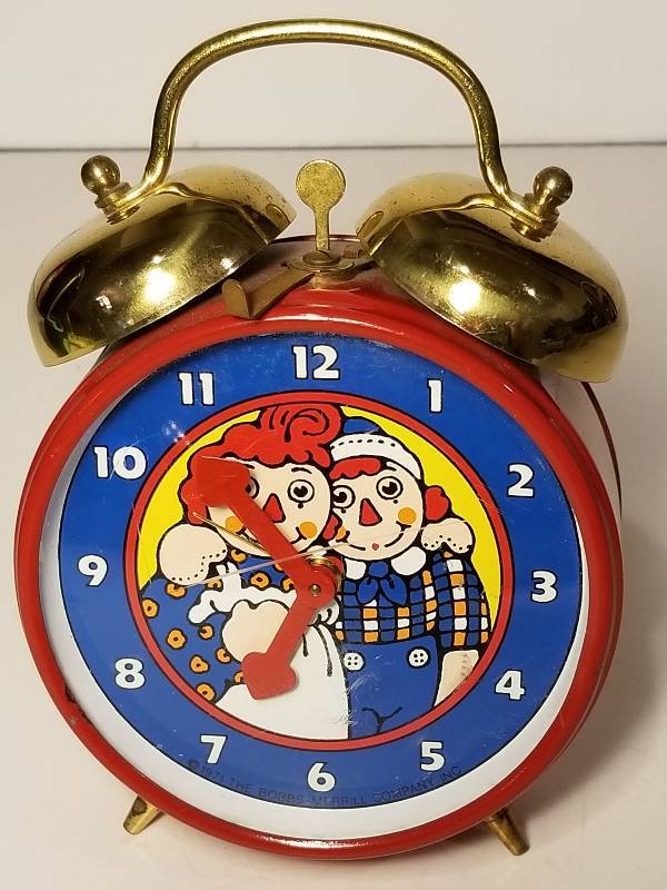 vintage raggedy ann and andy alarm clock