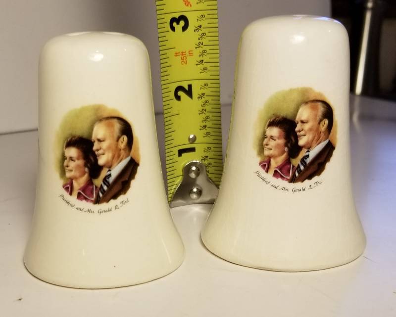 lot 23 image: President and first lady Gerald Ford Salt and Pepper shakers