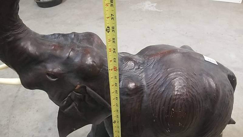 lot 4093 image: Over 3 ft Tall Elephant Statue-  This Thing Big Enough To Ride