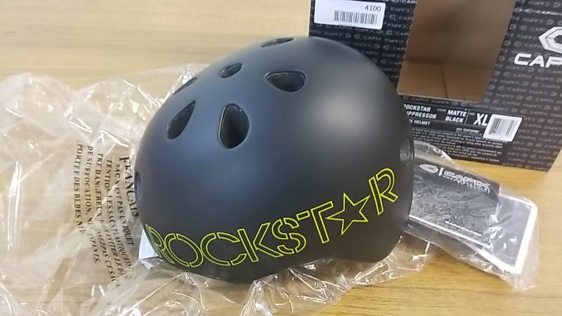lot 4100 image: New Rockstar Skate Boarding Helmet